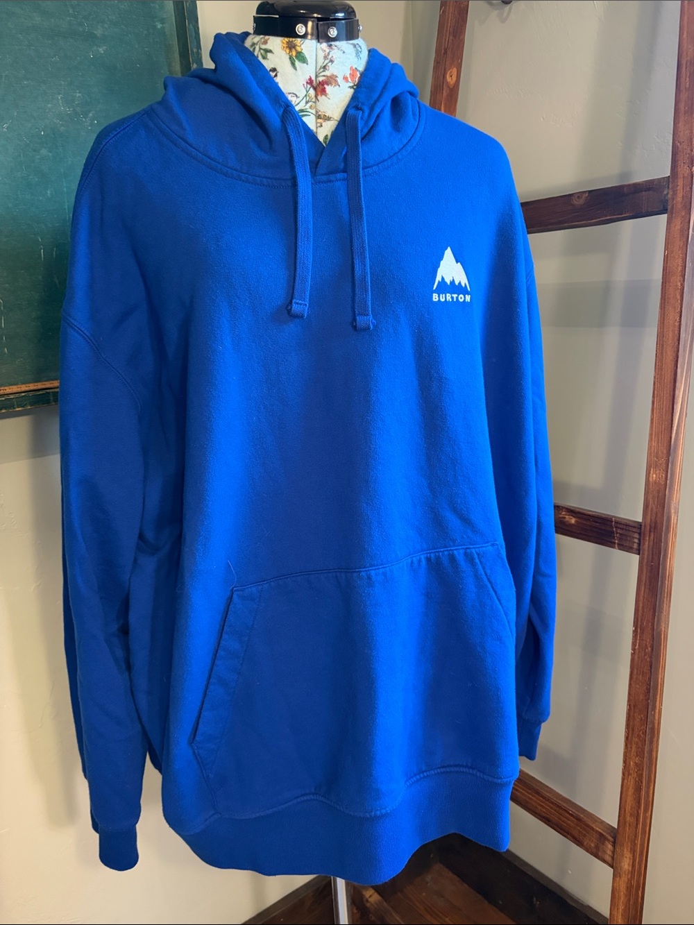 Burton Royal Blue Pullover Hoodie with Mountain Logo